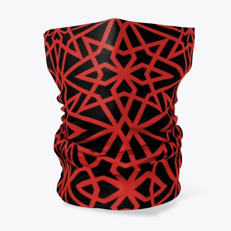 Black and Red Design Neck Gaiter